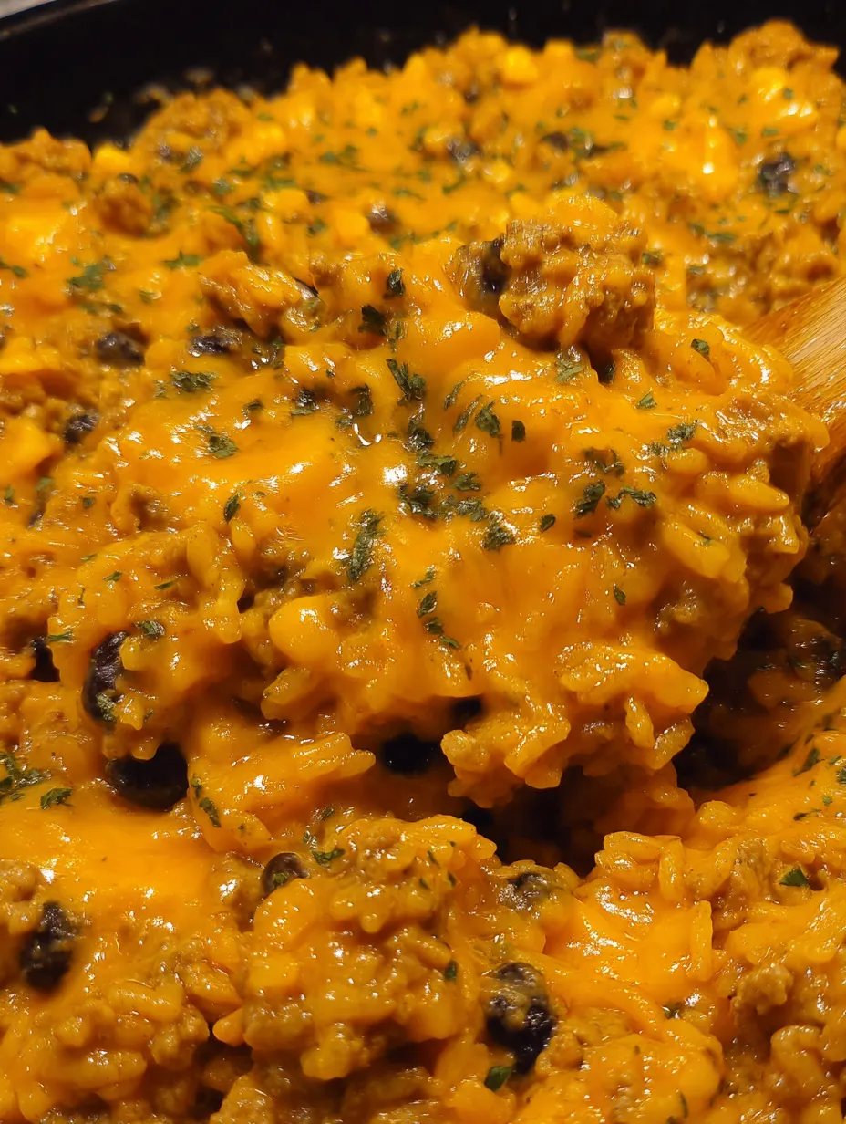 A spoonful of cheese and meat.