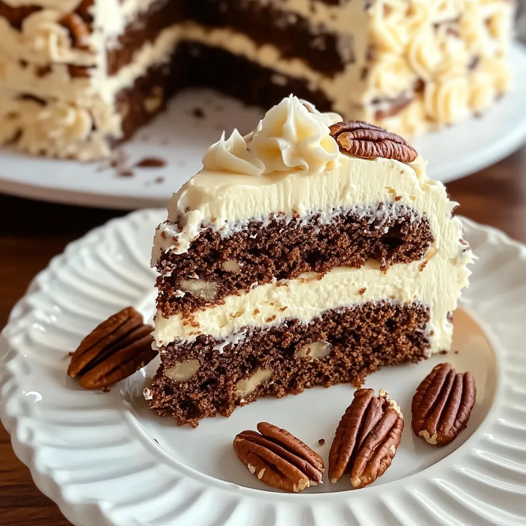 German Chocolate Cake with a Cheesecake Center