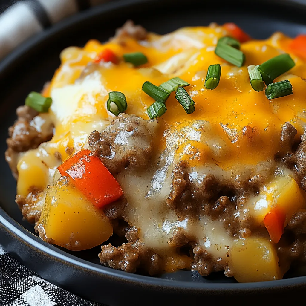Cheesesteak Potato Crockpot Casserole
