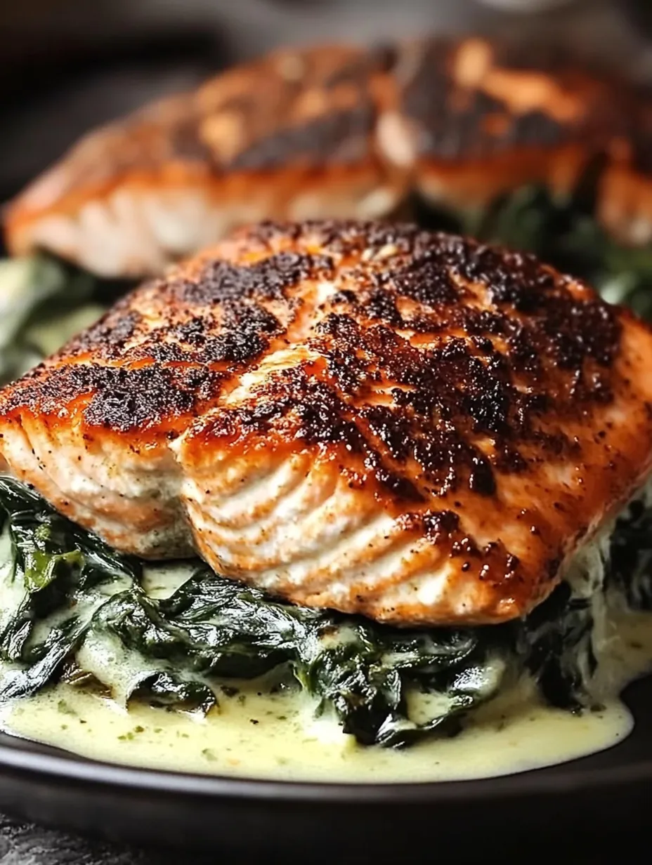 Easy Blackened Spinach Stuffed Salmon