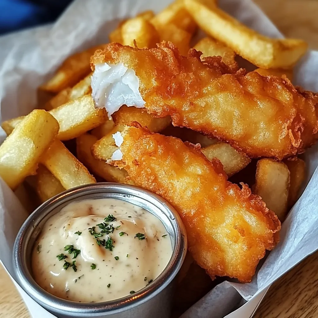 Golden Crispy Fish and Chips, ready to enjoy