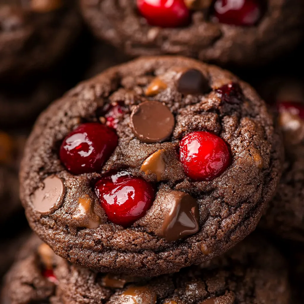 Detailed image of a chocolate chip cranberry cookie, highlighting the melty chocolate and tart cranberries in the dough.