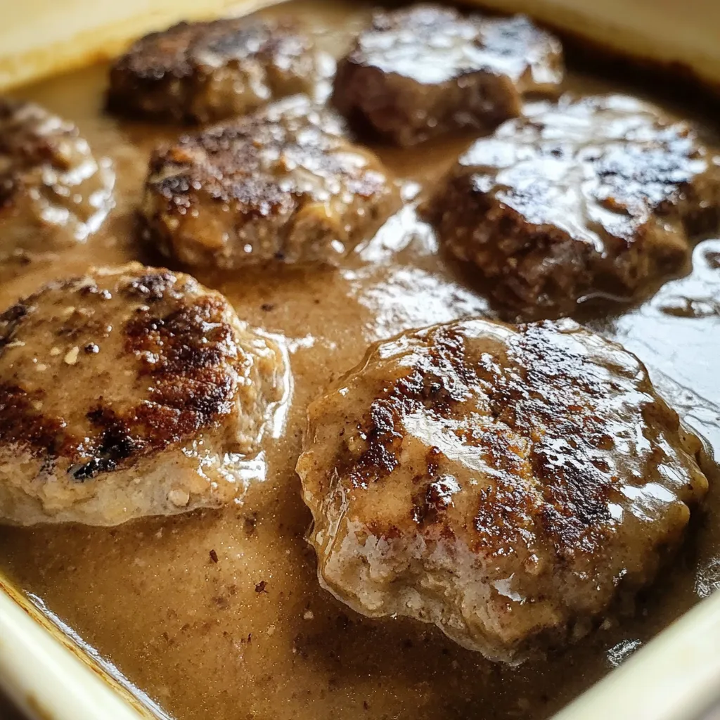 A filled casserole dish showcasing meatballs, symbolizing a comforting and economical dish often referred to as poor man's steak.