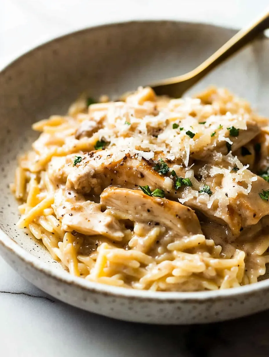 Easy Creamy Marsala Orzo Bowl