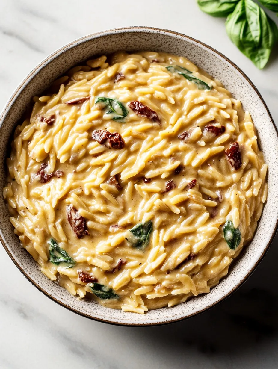 Ultimate Creamy Tuscan Orzo Bowl