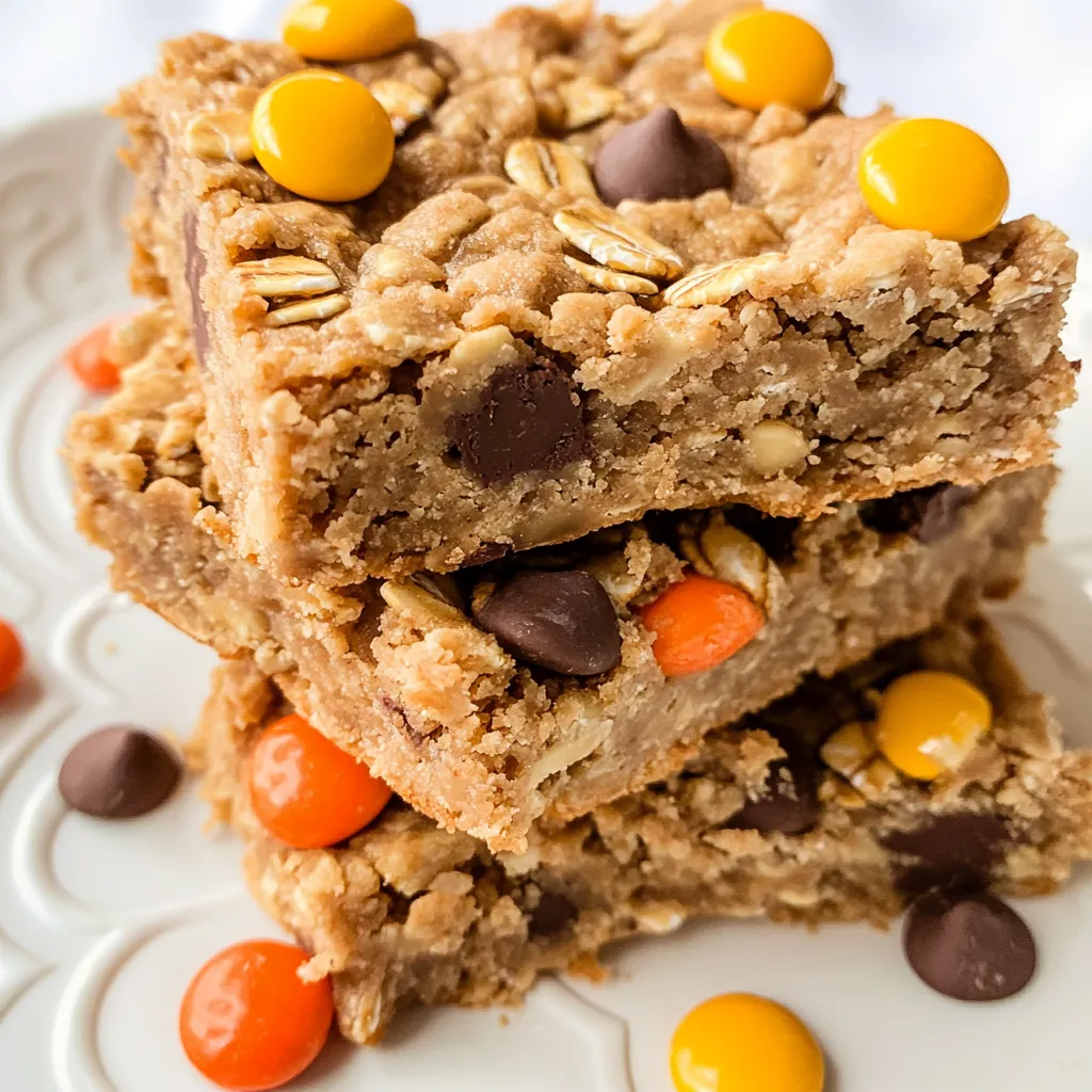 Triple Peanut Butter Monster Cookie Bars