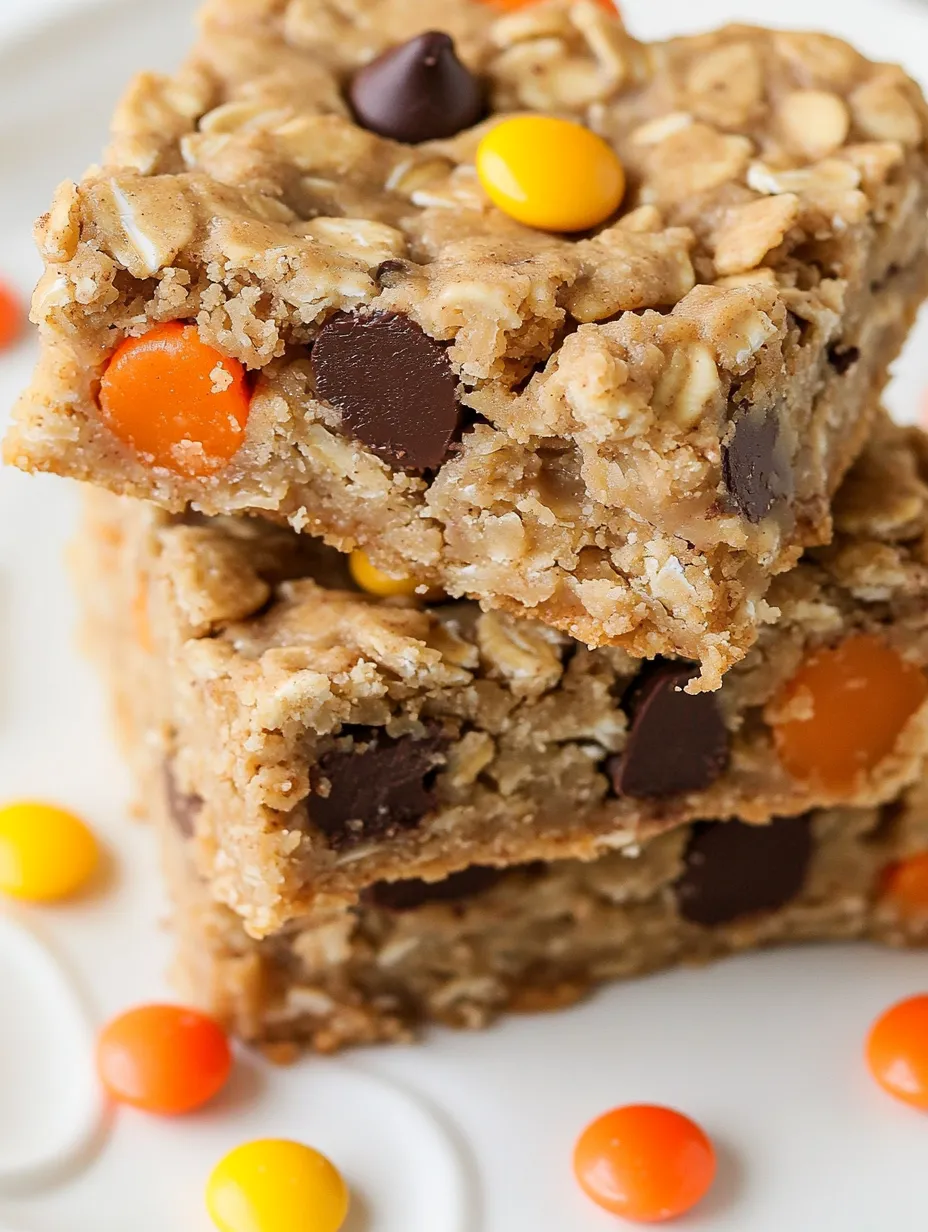 Triple Peanut Butter Monster Cookie Bars Recipe