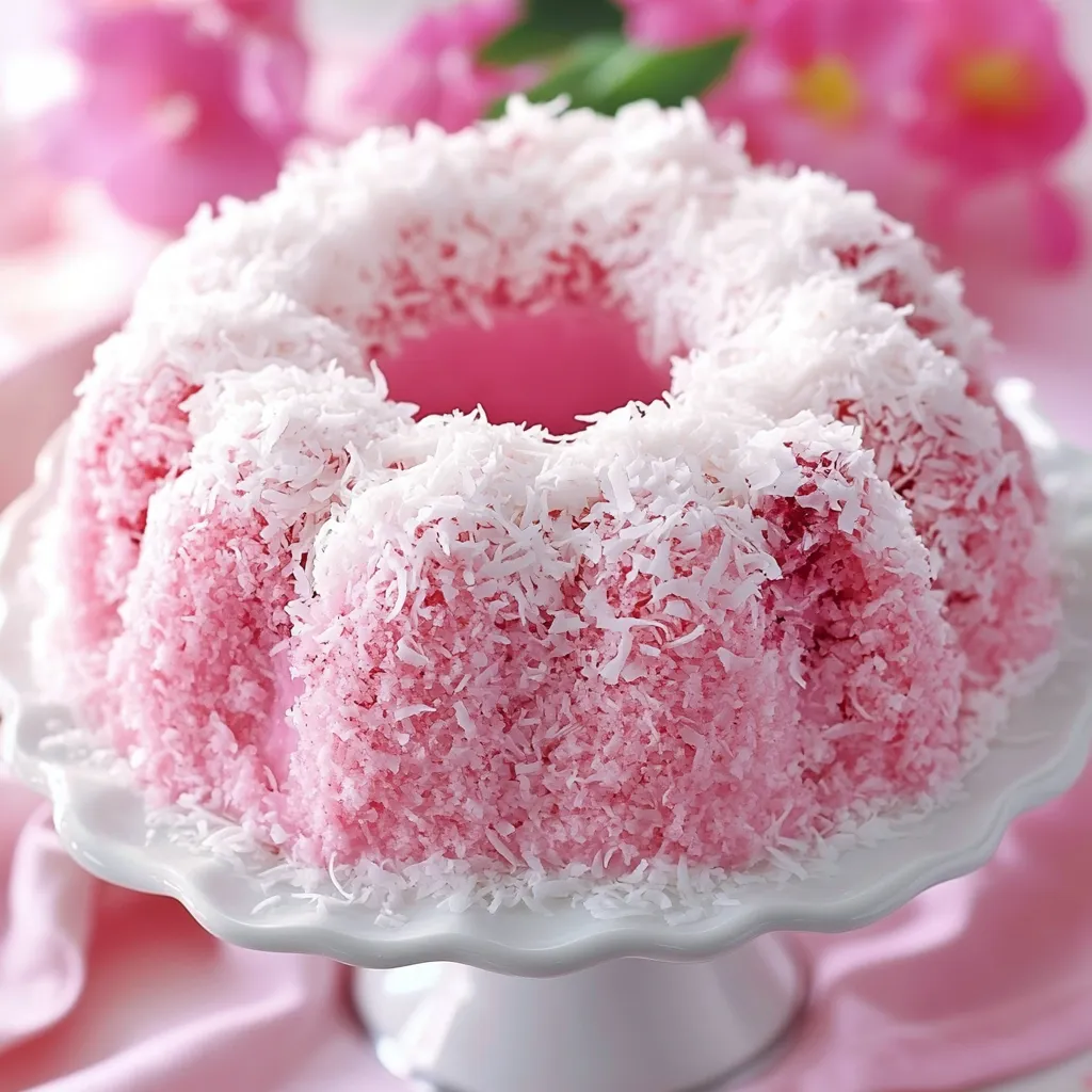 Raspberry Coconut Snowball Cake