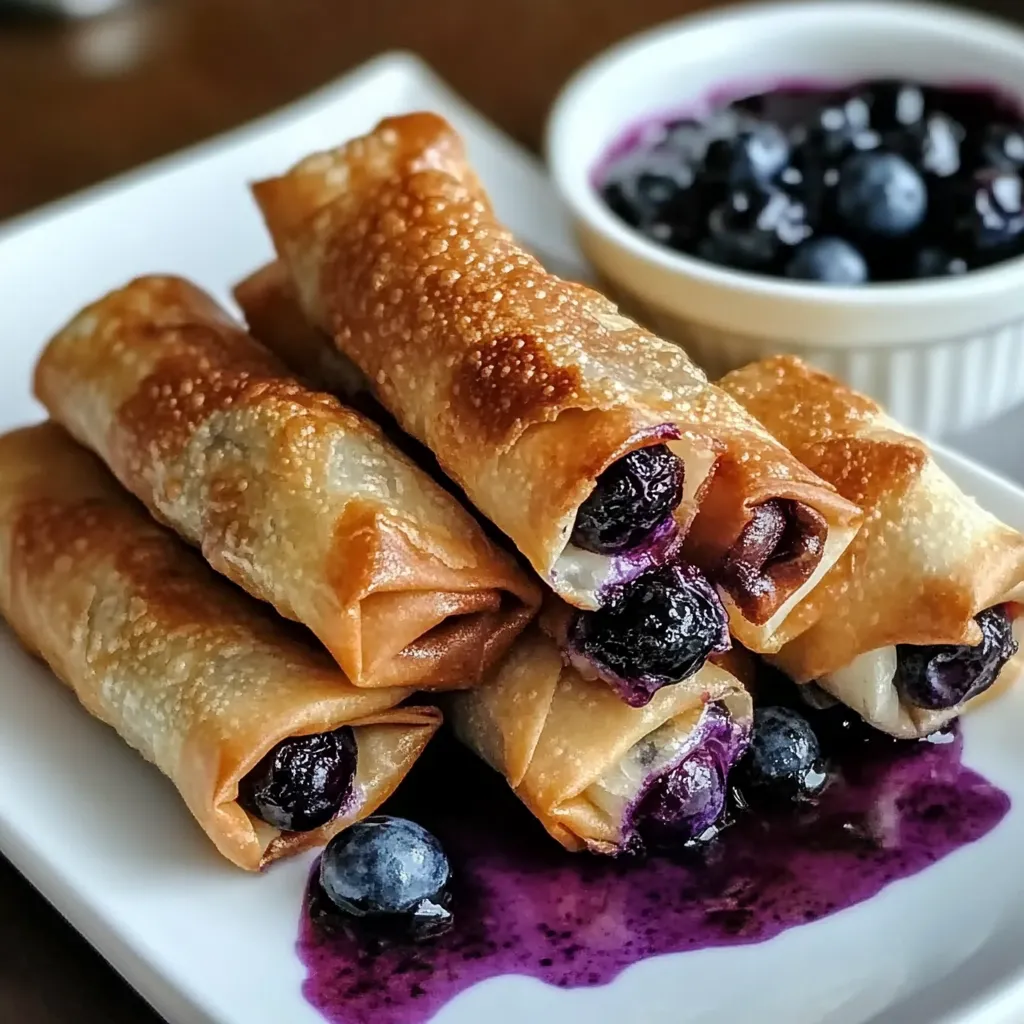 Blueberry cream cheese crispy rolls