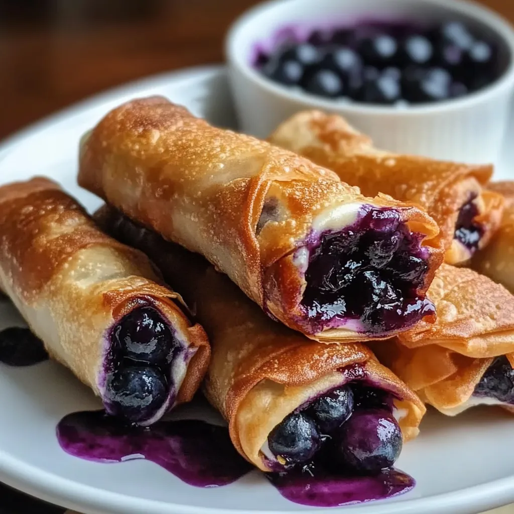 Easy Blueberry Cream Cheese Egg Rolls