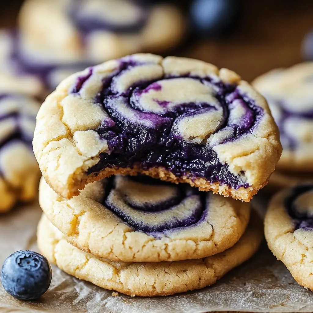 Delicious Cheesecake Blueberry Swirl Cookies