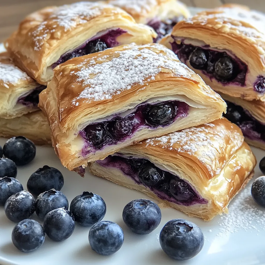 Flaky Blueberry Cream Cheese Pastry Square