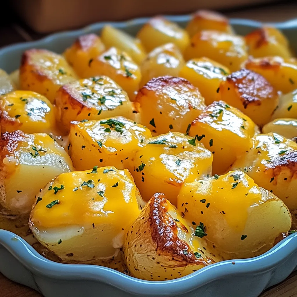 Cheesy Ranch Oven Roasted Potatoes on a tray