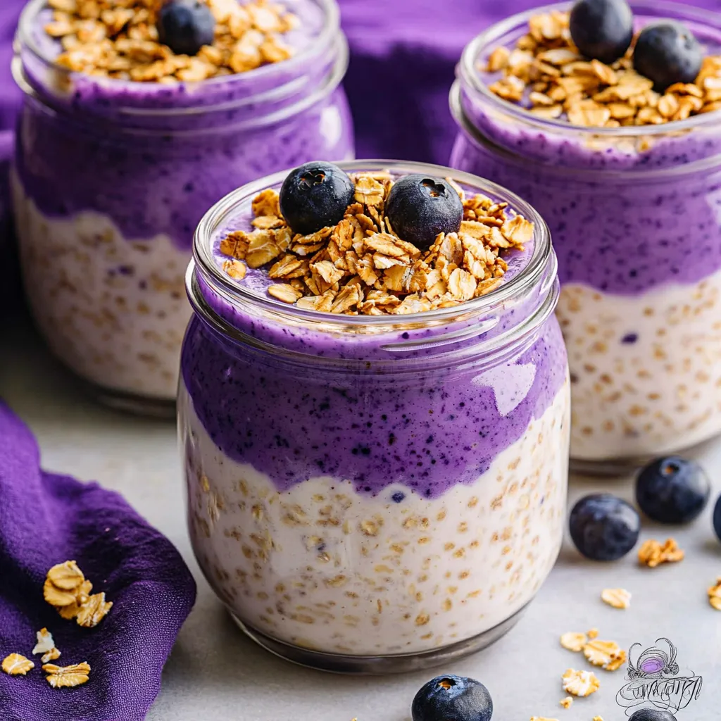 Dreamy Ube Oats in a Jar with Tasty Toppings
