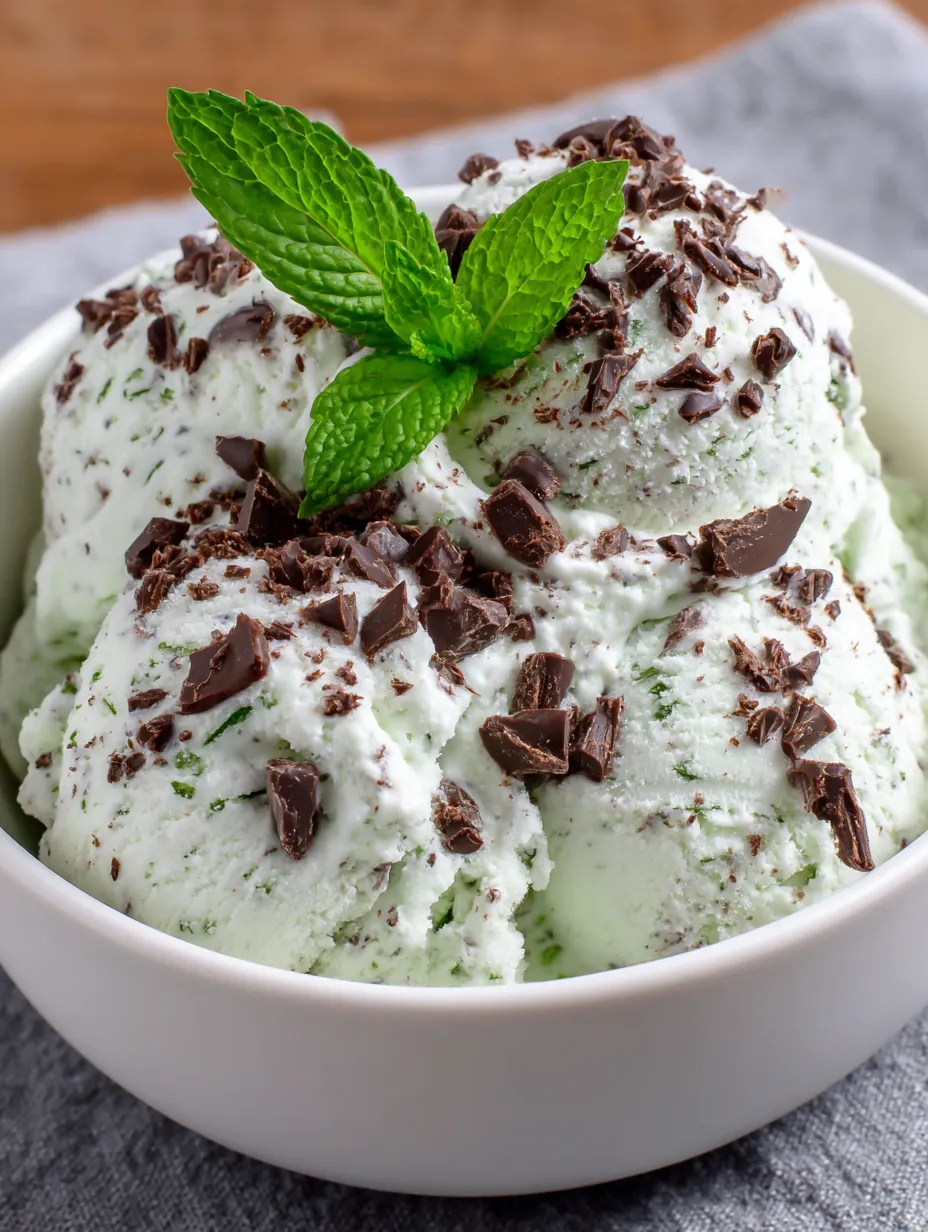 A bowl of chocolate and mint ice cream.