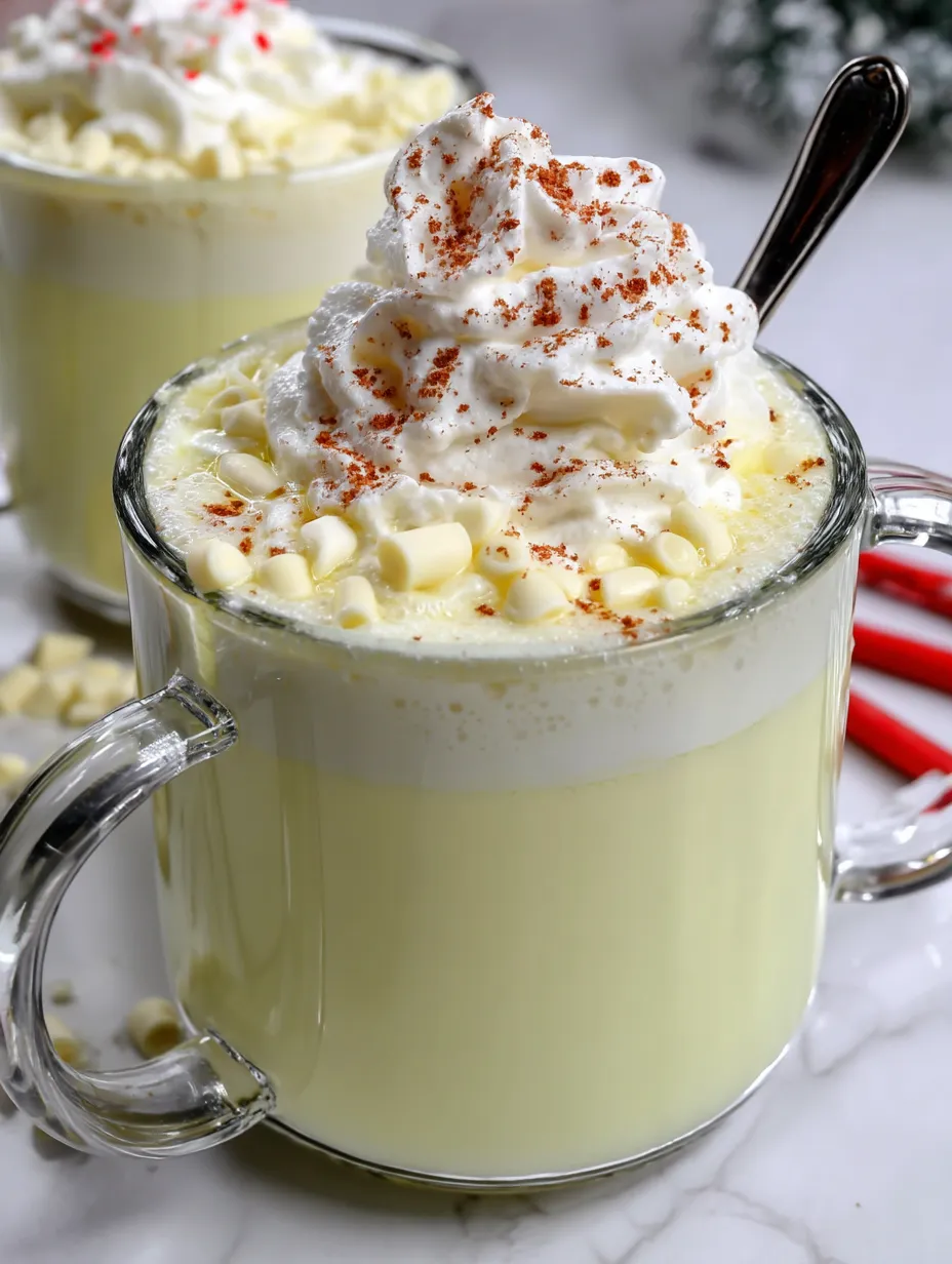 A glass of milk with whipped cream.