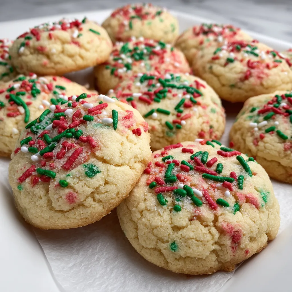 A plate of cookies with sprinkles.