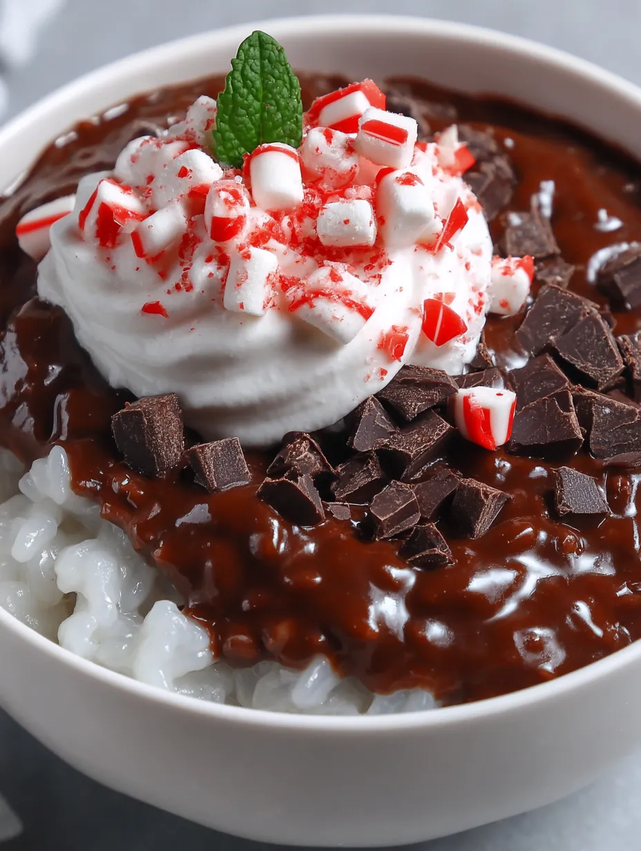 A bowl of chocolate ice cream with whipped cream and candy canes.