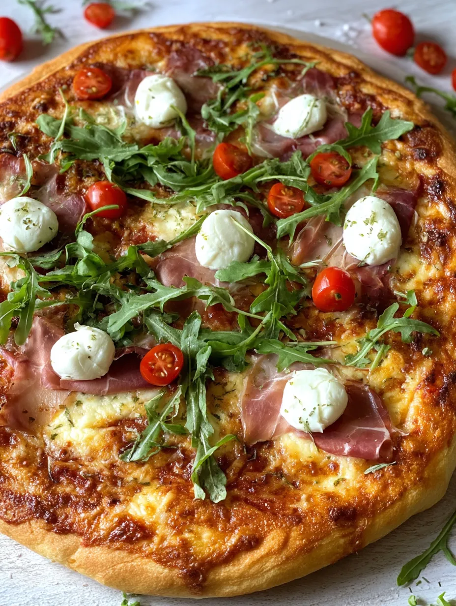 A pizza with tomatoes and cheese.