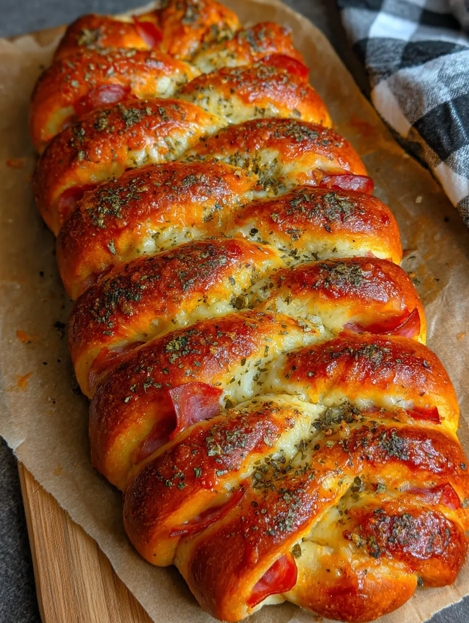A loaf of bread with cheese and herbs.
