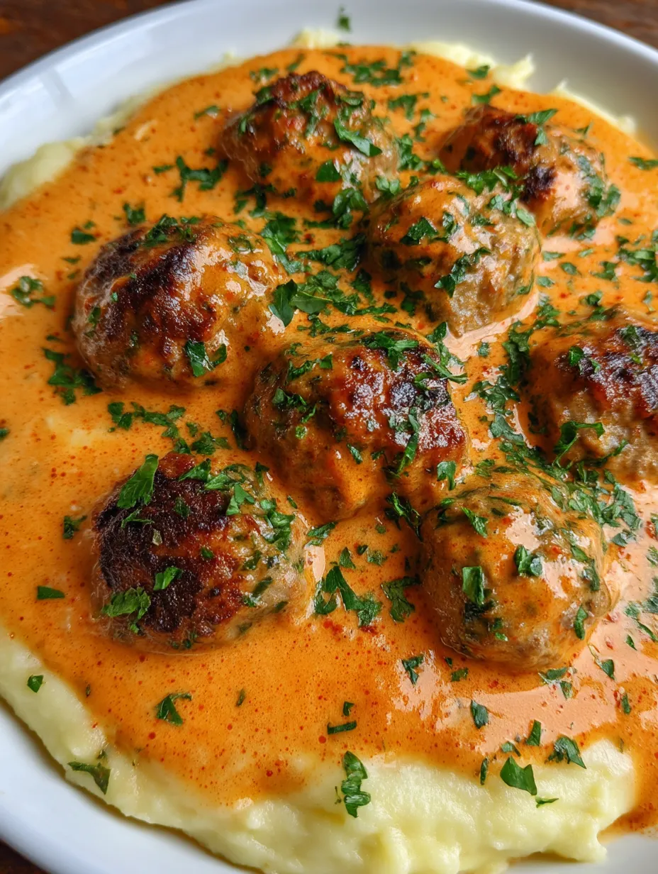 A plate of meatballs covered in sauce.