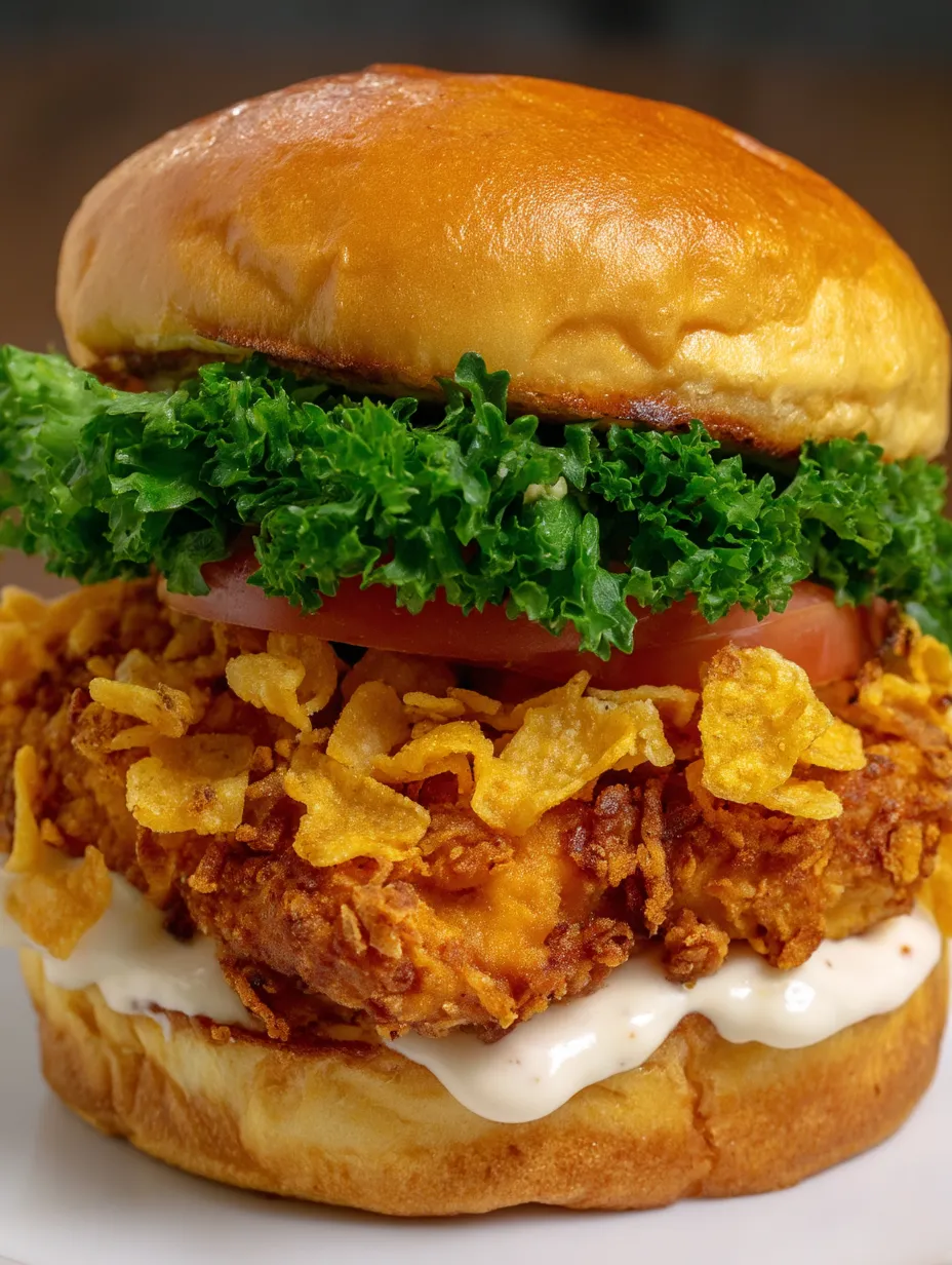 A sandwich with lettuce, tomato, and chips.
