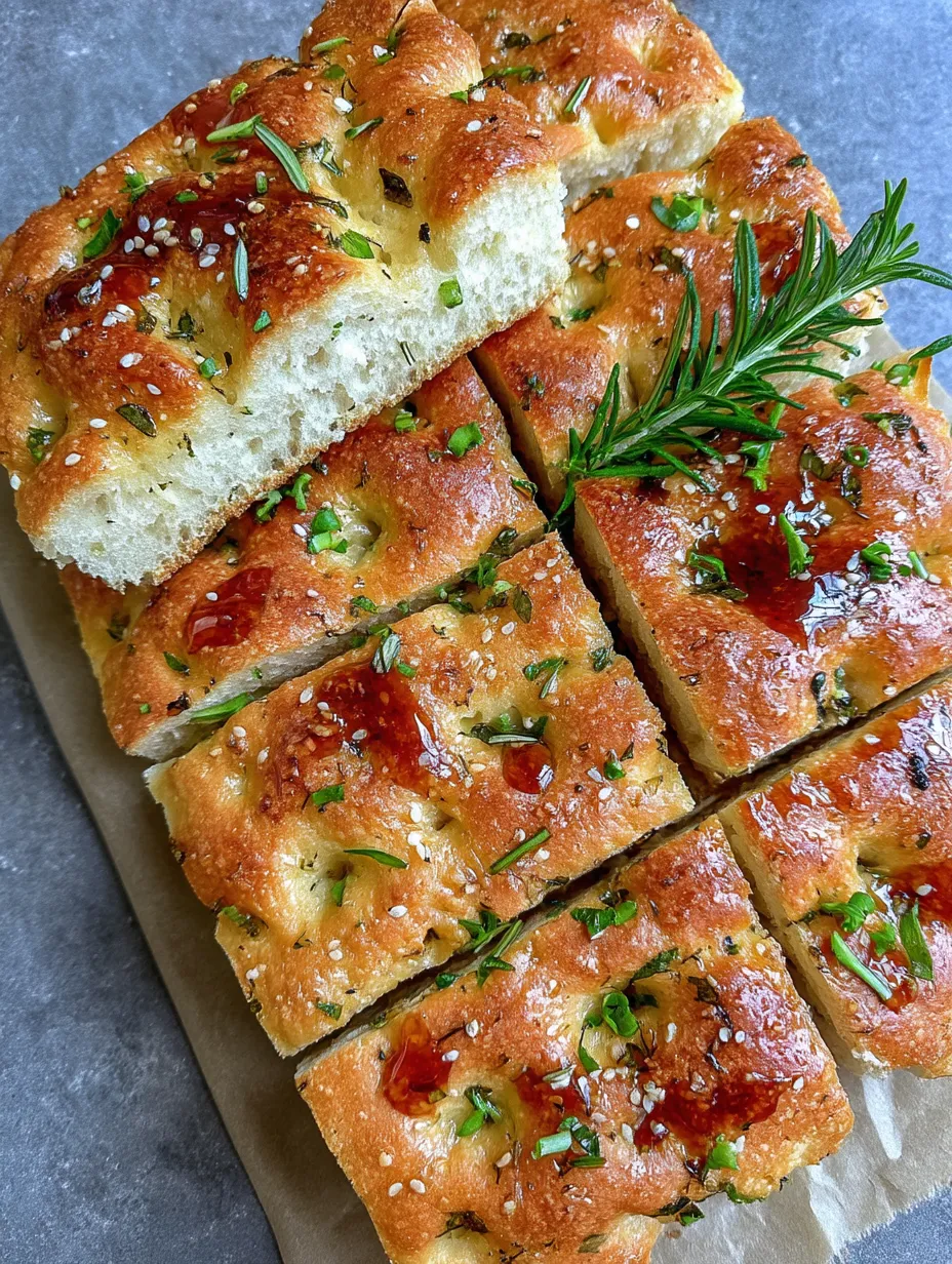A slice of bread with a sprig of rosemary on top.