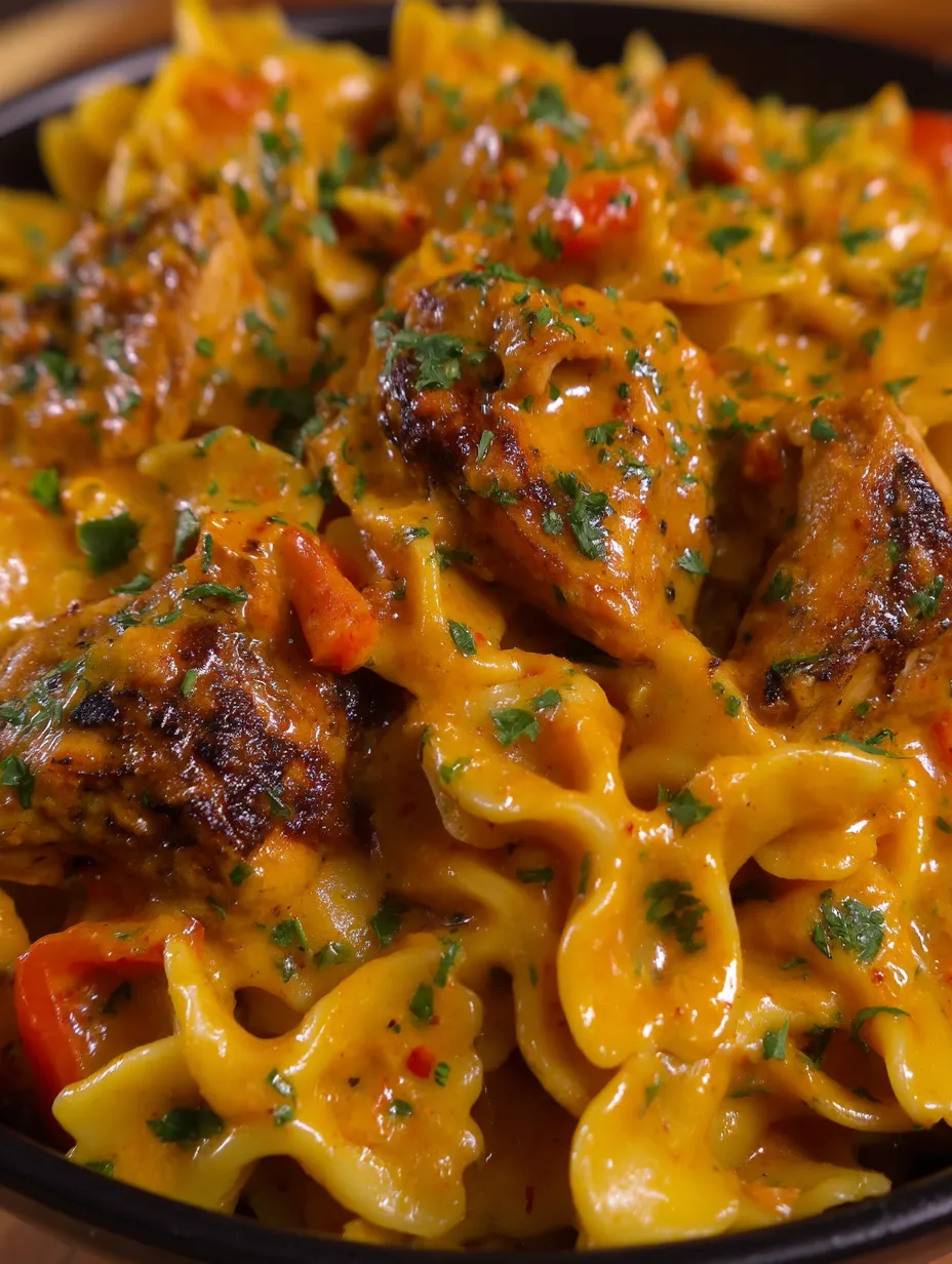A plate of food with chicken and noodles.
