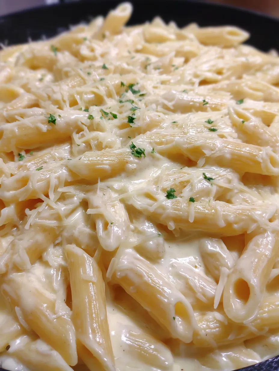 A plate of pasta with cheese and herbs.