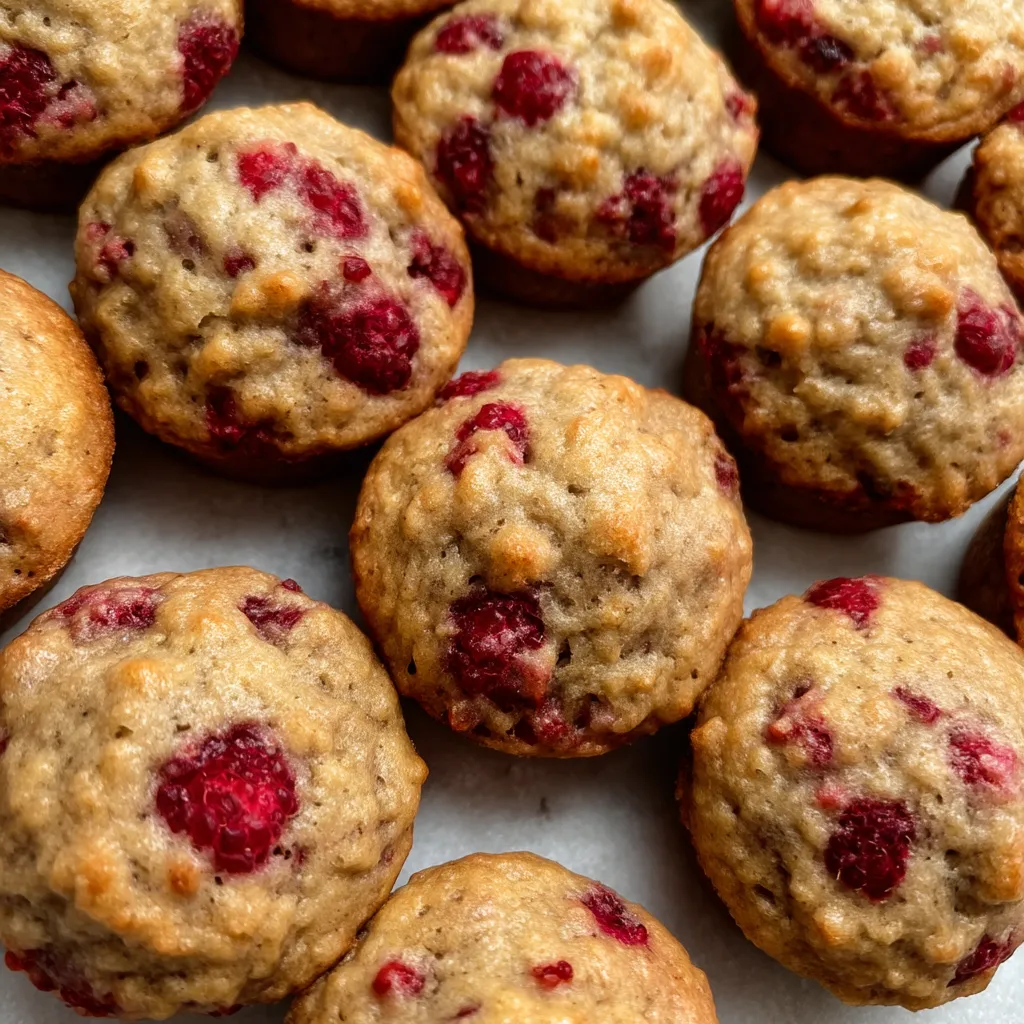 A tray of muffins with red berries on top.