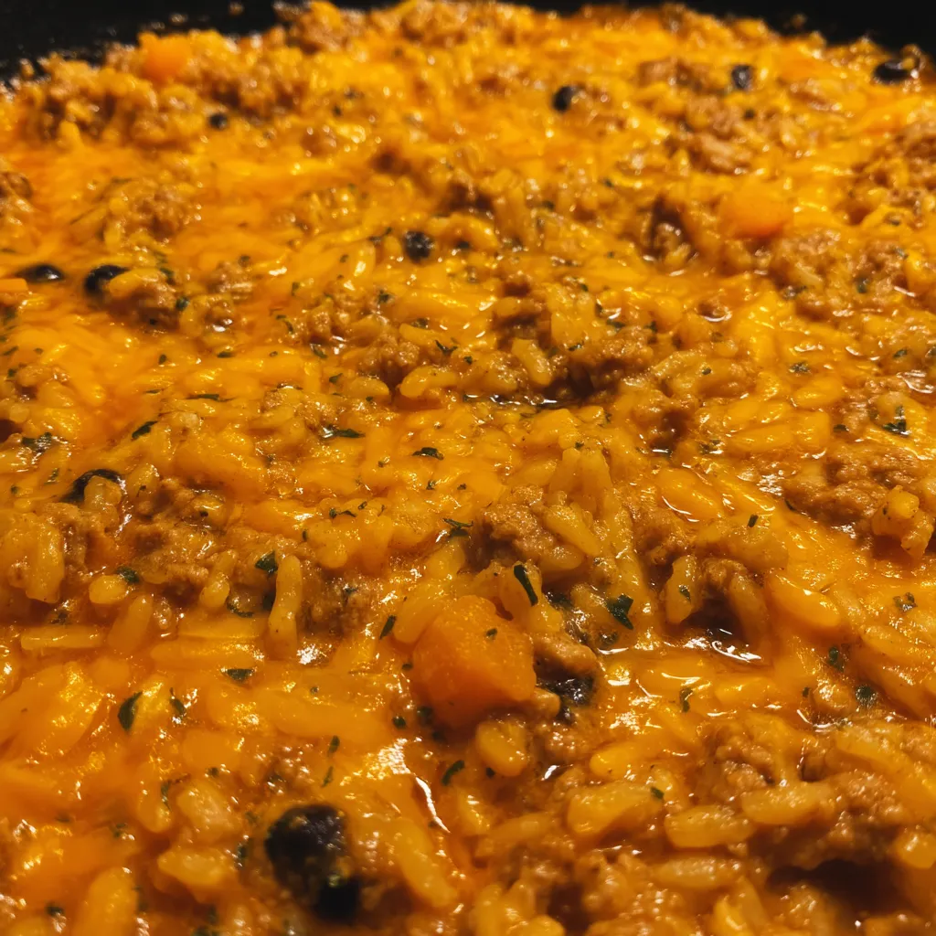 A bowl of rice and meat.