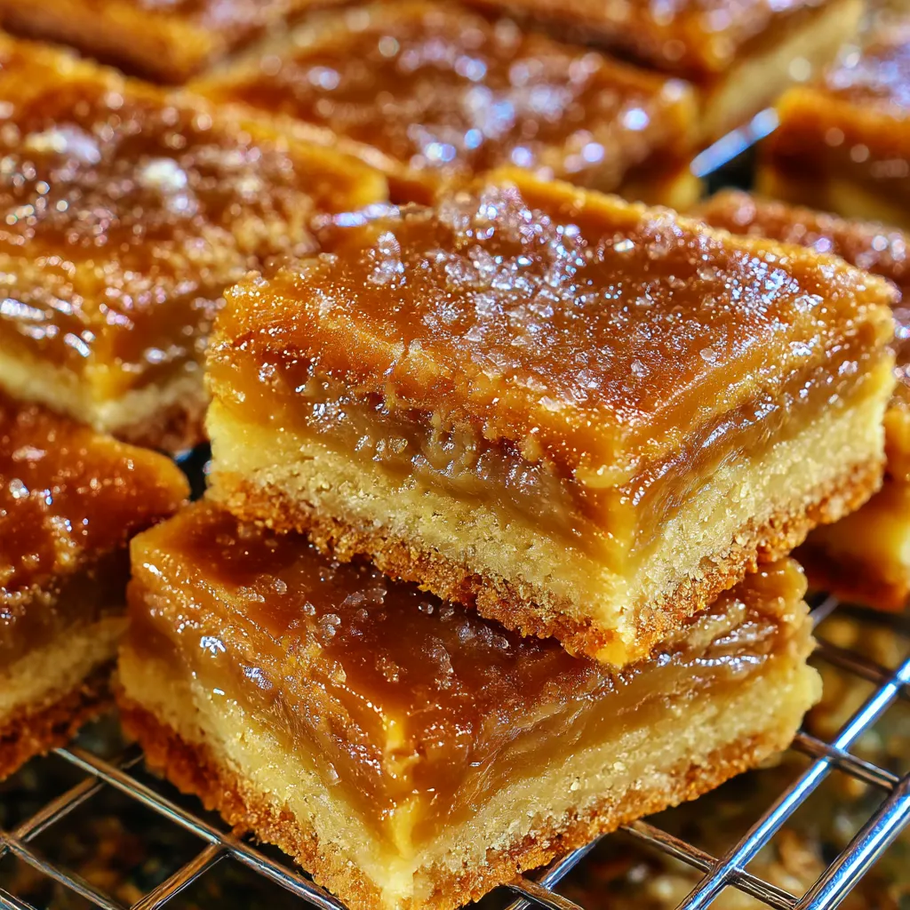 Butter Tart Bars cooling on a wire rack.
