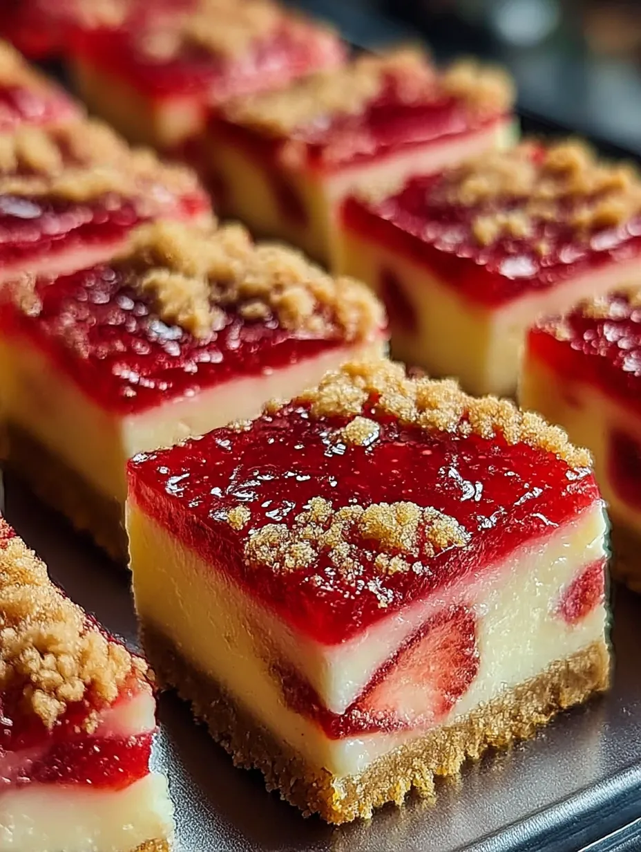 Close shot of a cheesecake slice topped with strawberries.