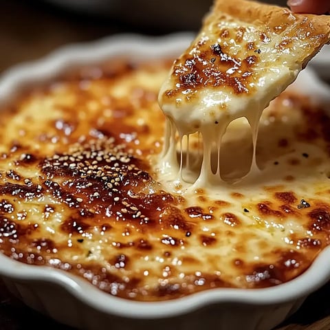 A slice of toasted bread scooping up gooey, golden cheesy pasta with sesame seeds sprinkled on top.